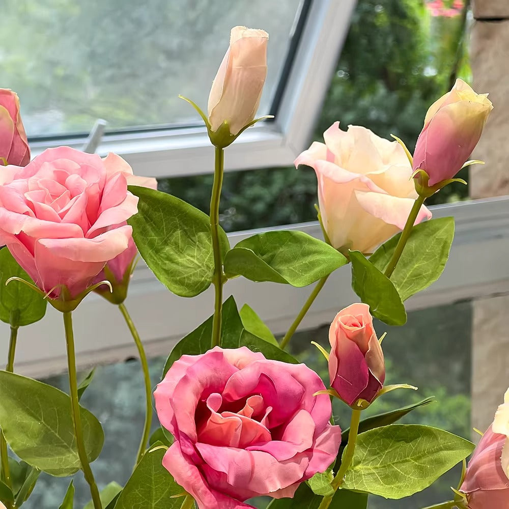 Dusty Pink Platycodon Bloom Faux Floral Arrangement