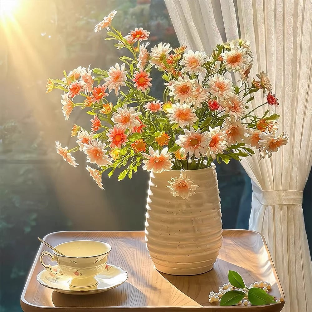 Vintage Meadow Daisy Cluster Faux Floral Arrangement