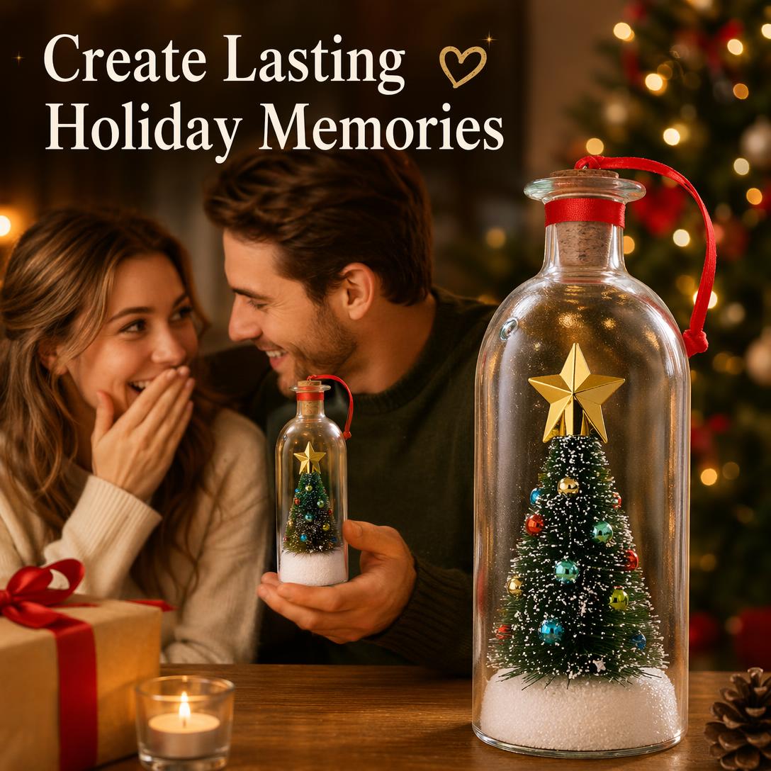 Recordable Christmas Tree Message in a Bottle – Personalized Holiday Keepsake Gift