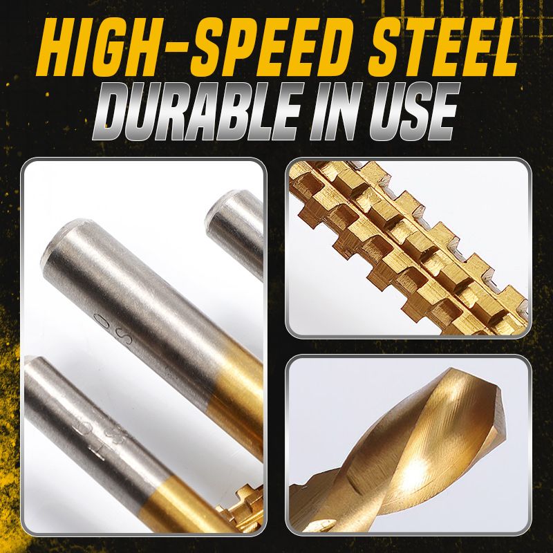 Maetiva | Titanium-coated high-speed steel bits with tags (6 pcs.)