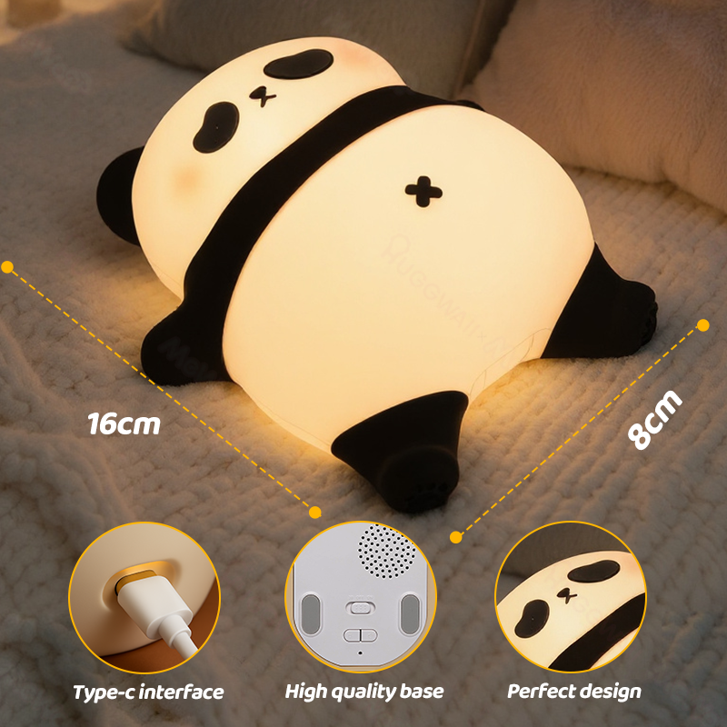 Maetiva® Napping Panda Breathing Squishy Silicone Companion Sound LED Night Light Perfect Gift