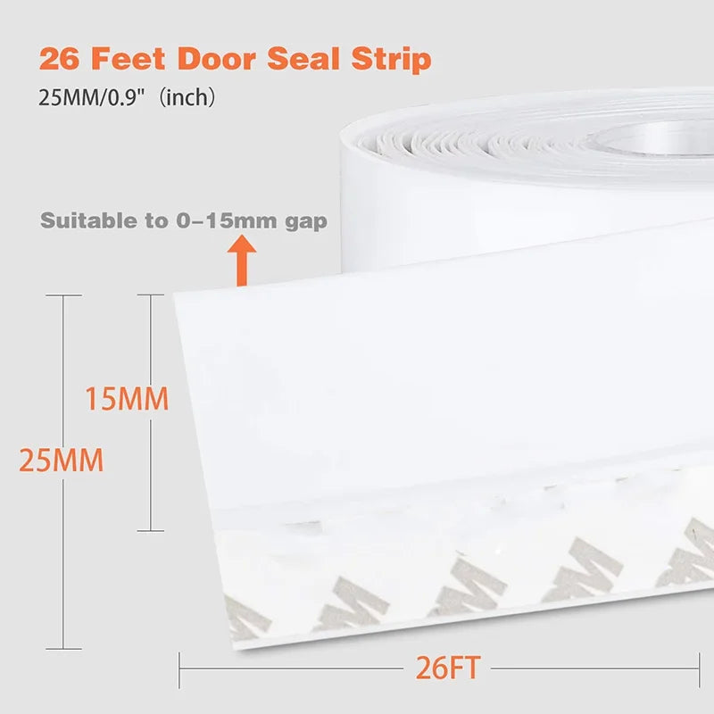 Door Weather Stripping — Self-Adhesive, Soundproof, Draft Stopper, Gap Blocker, Noise Reduction