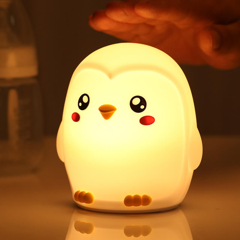 Maetiva® Squishy Silicone Colorful Penguins LED Night Light - Perfect Gift for Kids and Girls