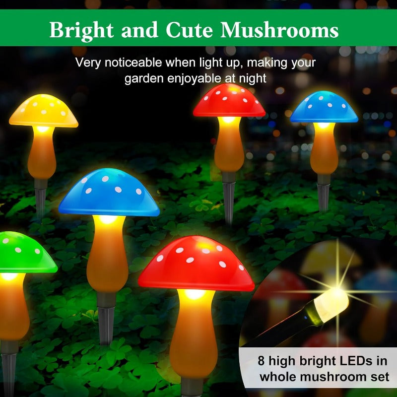 Whimsical Solar Mushroom Lights