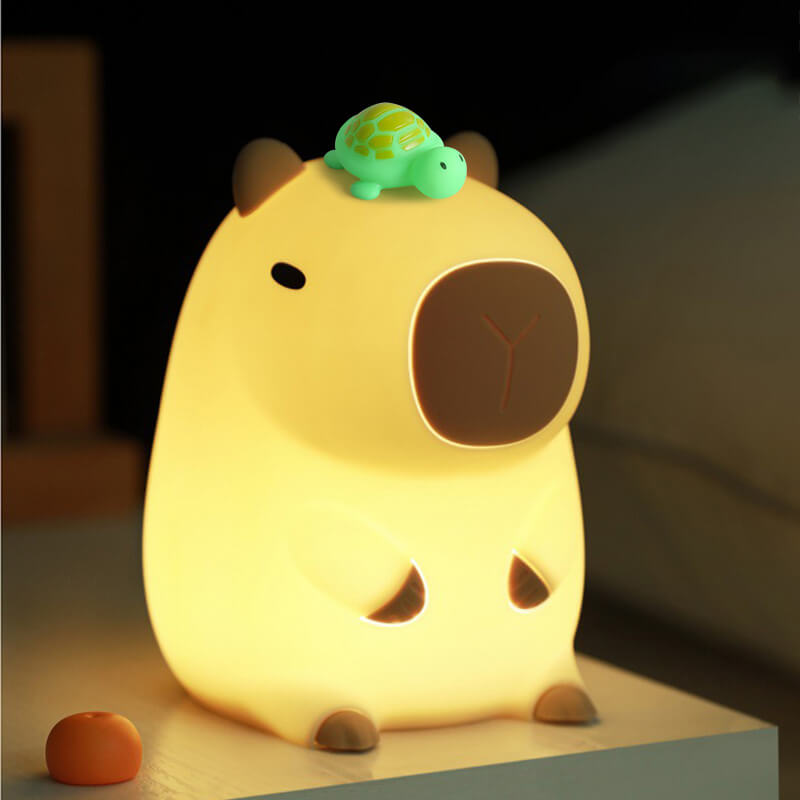 Maetiva® Capybara With Turtle LED Squishy Night Light For Gift USB Rechargeable Capybara Lamp