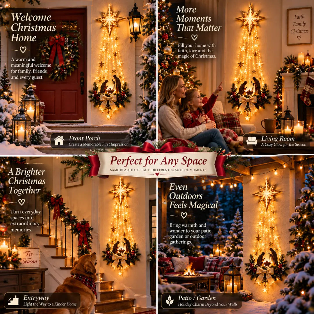 Bethlehem Star Lighted Nativity Wall Christmas Decor