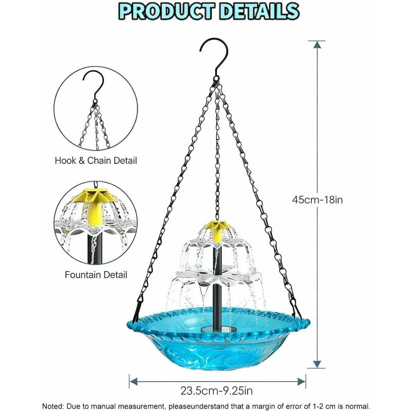 Solar Powered Hanging Bird Bath