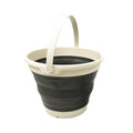 Collapsible Plastic Bucket - Pop up Saving - by Maetiva (Grey/Washed Black, Round, 10L)