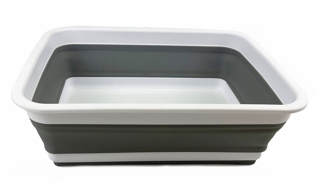 Collpasible Tub (8L Collapsible Rectangular Tub (White/Grey))