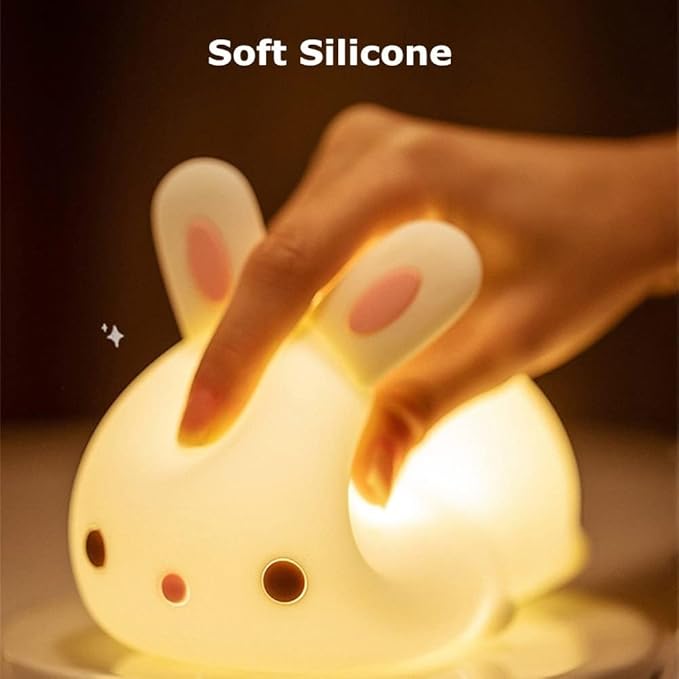 Maetiva® Squishy Silicone Lazy Rabbit LED Night Light - Perfect Gift for Kids and Girls