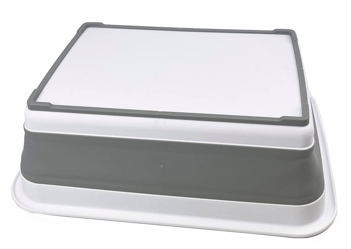 Collpasible Tub (8L Collapsible Rectangular Tub (White/Grey))