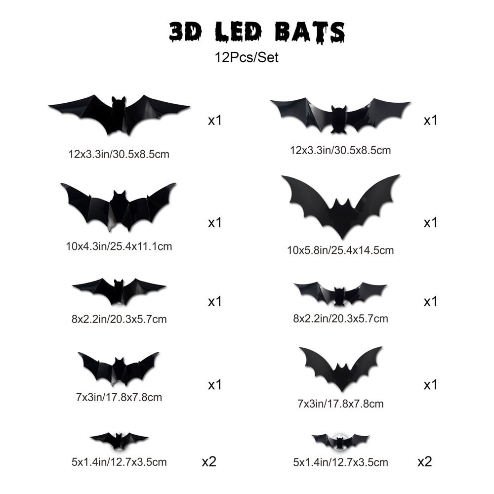3D LED Flying Bat Wall Decor