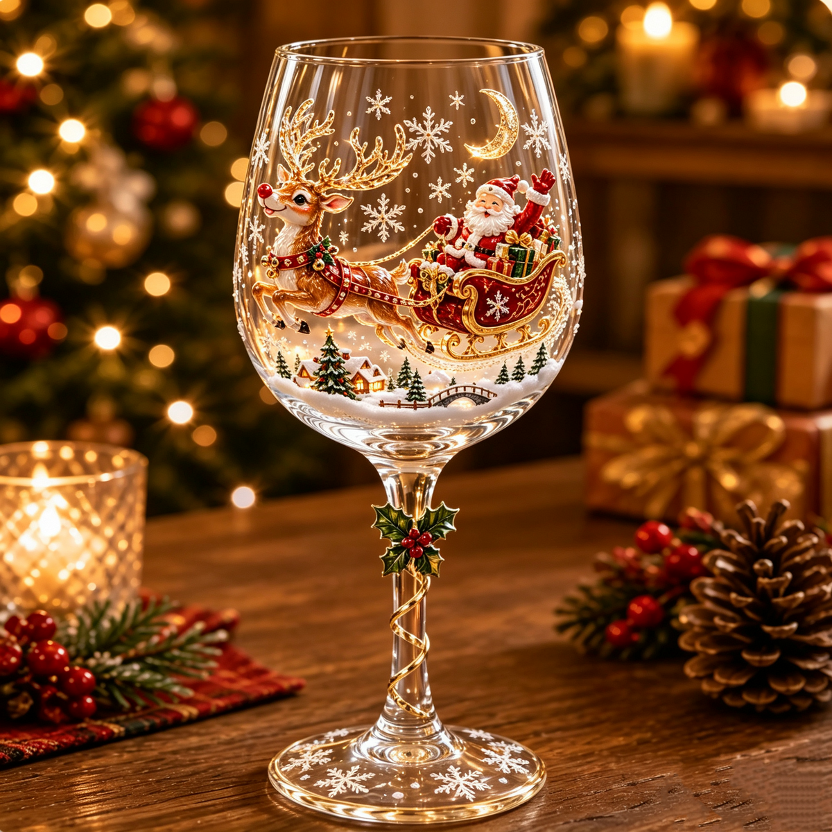Christmas  Wine Glass Collection Gift Box Set