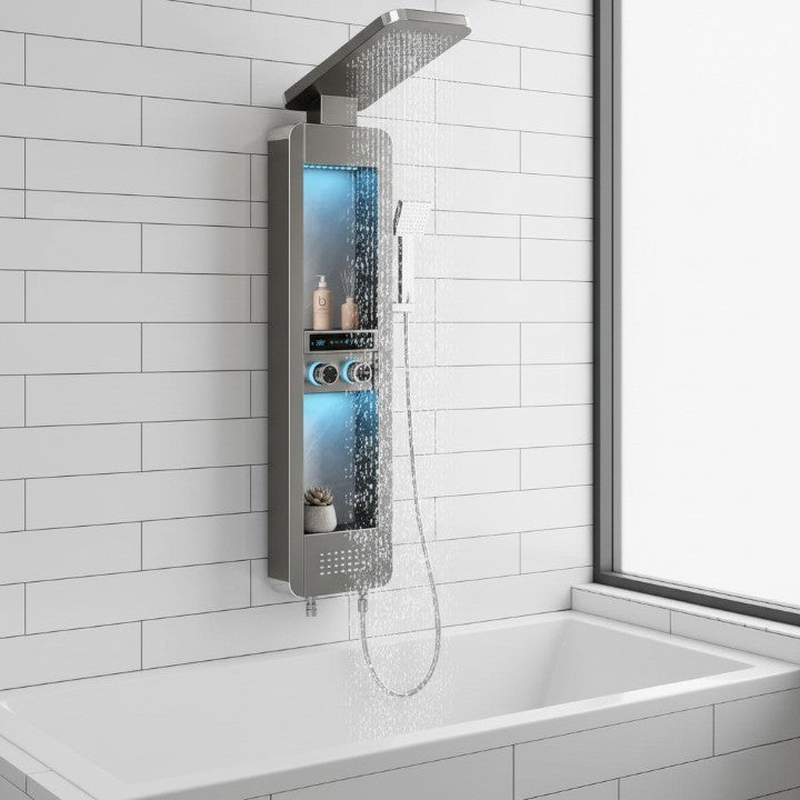 Rainfall Tower Panel Modern Shower Set