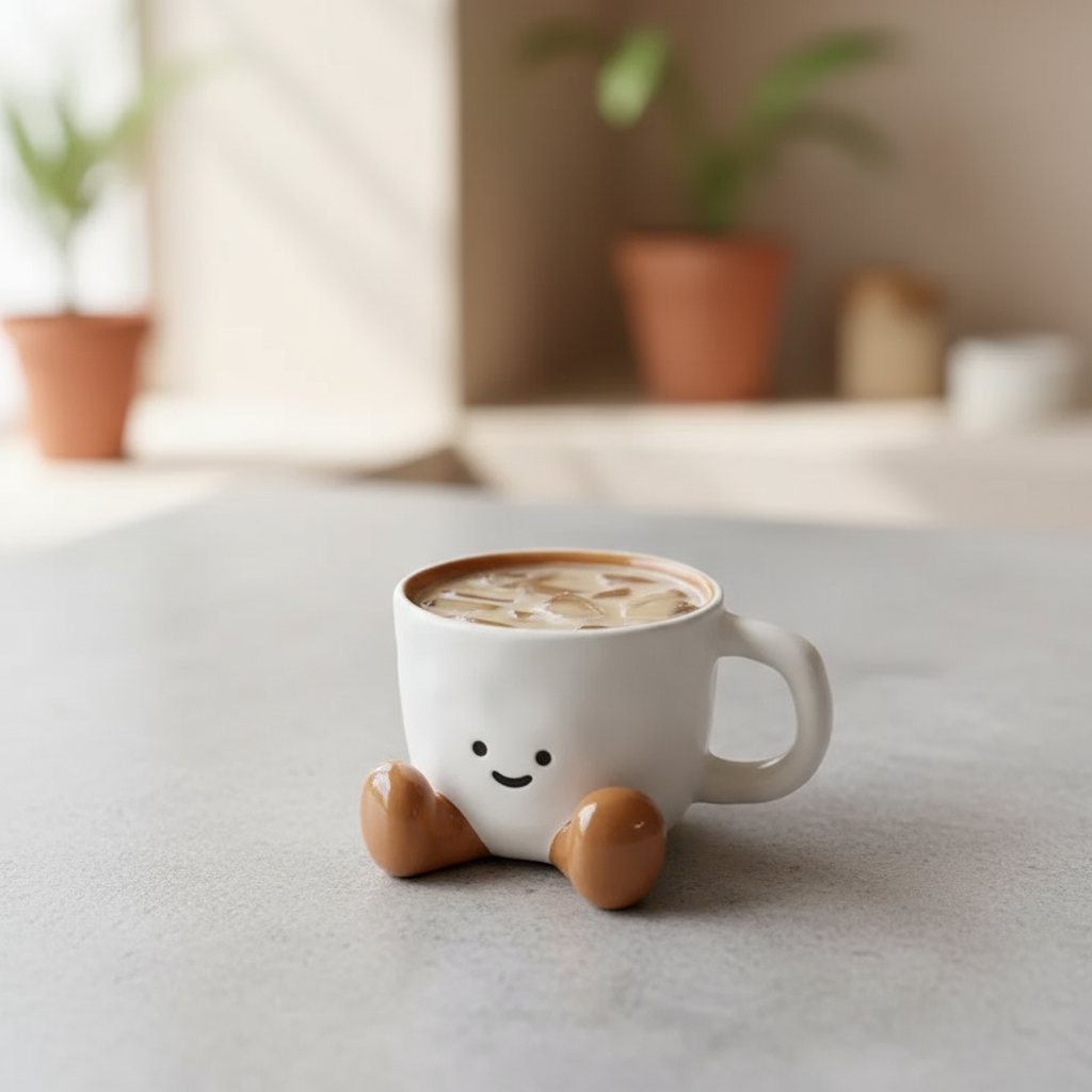 Happy Cute Face Ceramic Mug