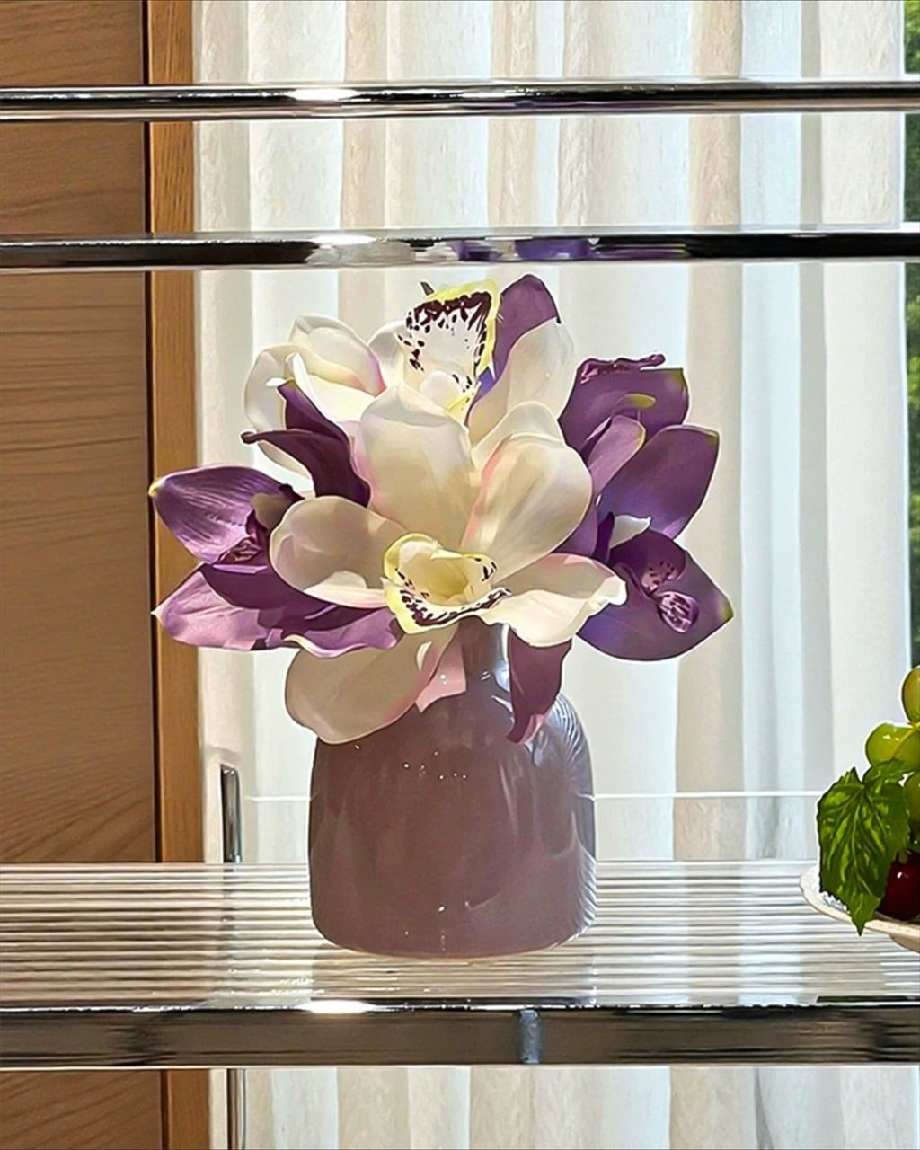 Lavender Cymbidium Faux Floral Arrangement