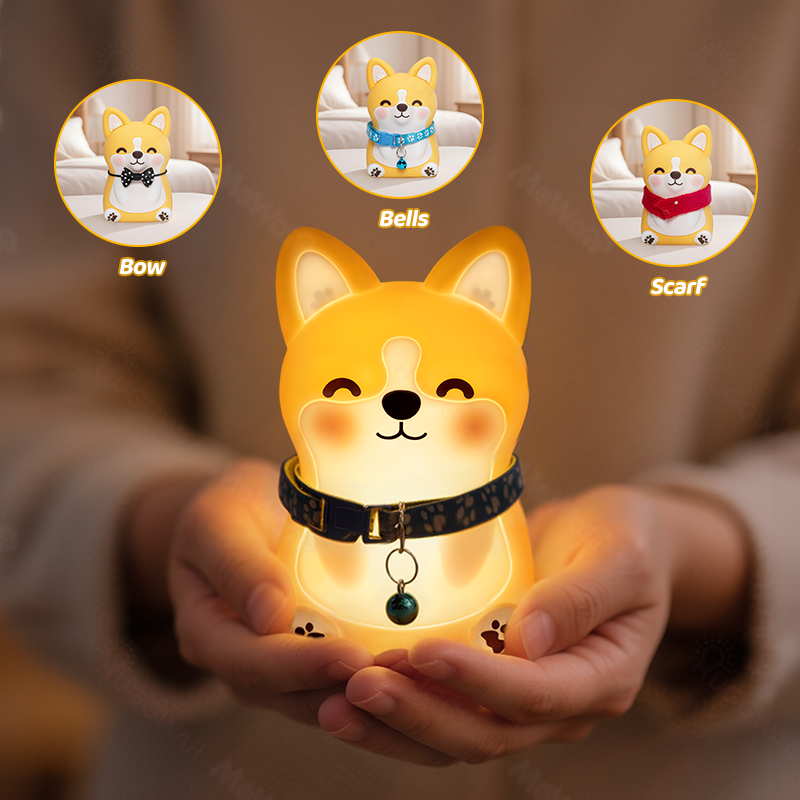 Maetiva® Corgi Puppy Adorable Squishy Silicone  LED Night Light - Perfect Gift for Kids and Girls