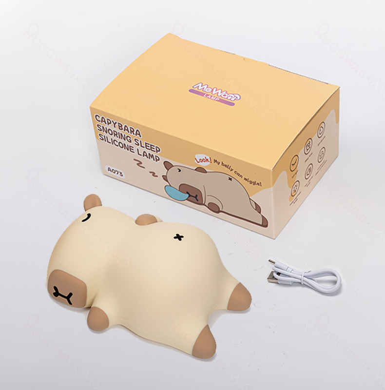Maetiva® Sleeping Capybara Breathing Squishy Silicone Companion Sound LED Night Light Perfect Gift