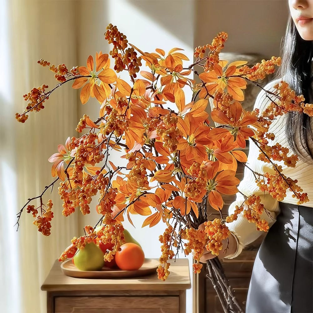 Warm Terracotta Fortune Cluster Faux Floral Arrangement
