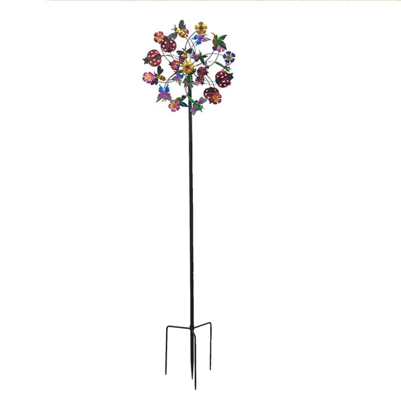 Outdoors Wind Spinners with Decorative Flowers