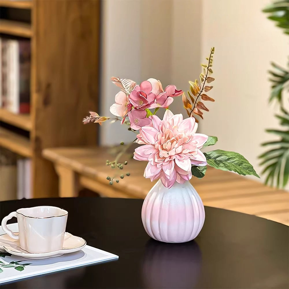 Ethereal Blush Dahlia Nook Faux Floral Arrangement