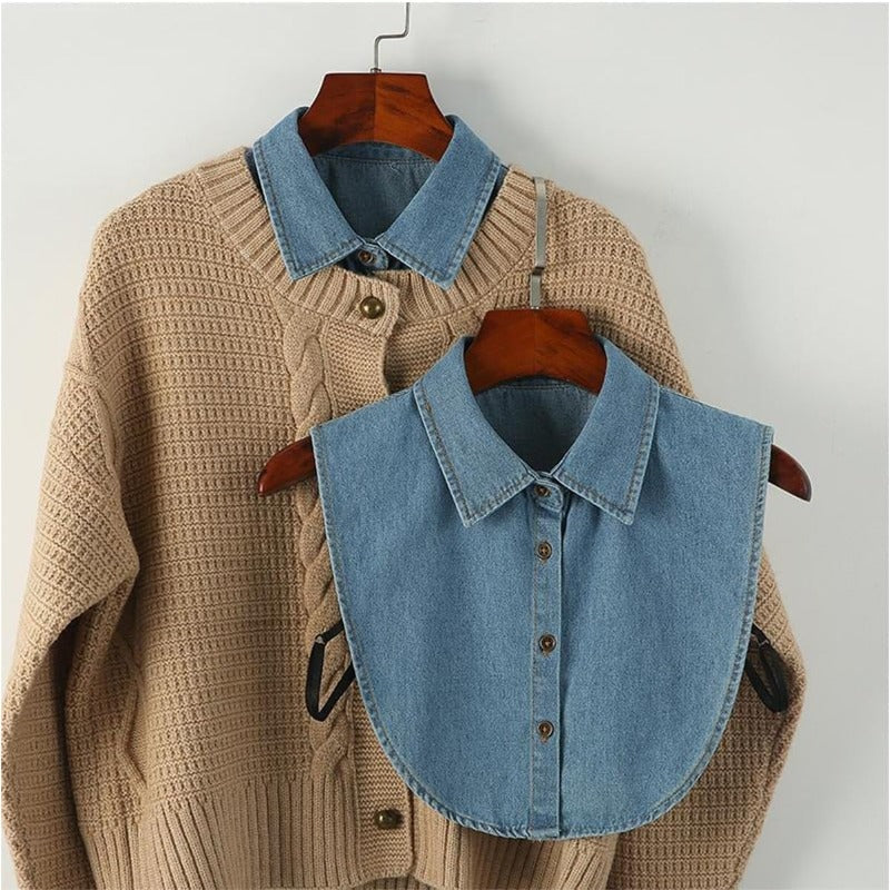 Breathable Denim Detachable Collar