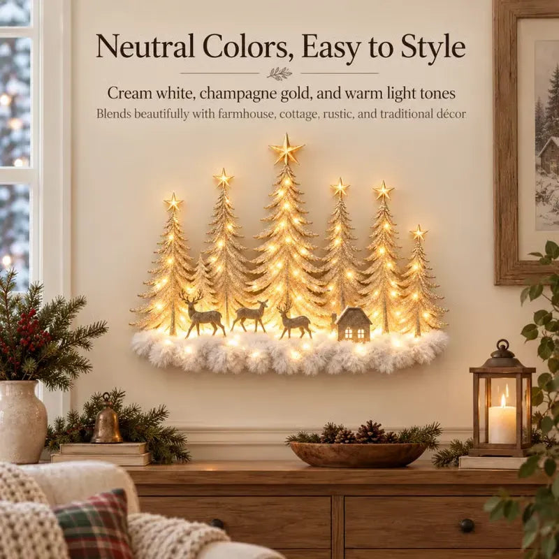 Lighted Christmas Woodland Forest Wall Decor
