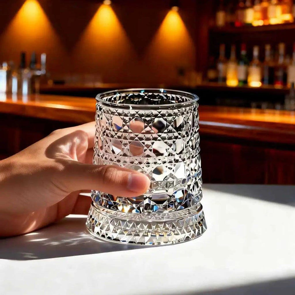 Whiskey Glass — Spinning, Crystal, Elegant, Unique, Modern, Luxury