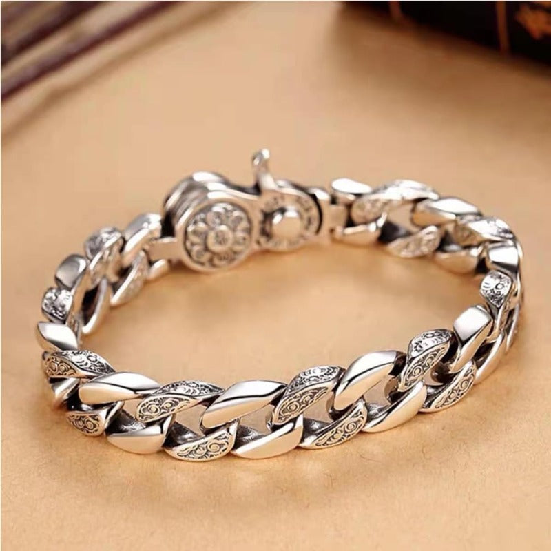 Vintage Sanskrit Cuban Link Bracelet