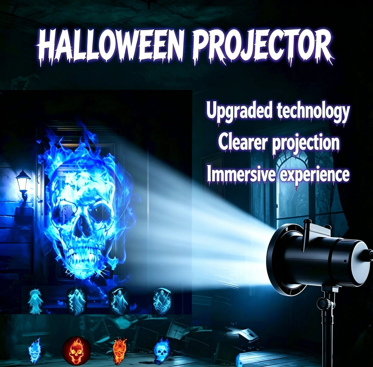 Haunted Halloween Wonderland | 10 Unique HD Projection Patterns, 32FT Ultra-Large Display