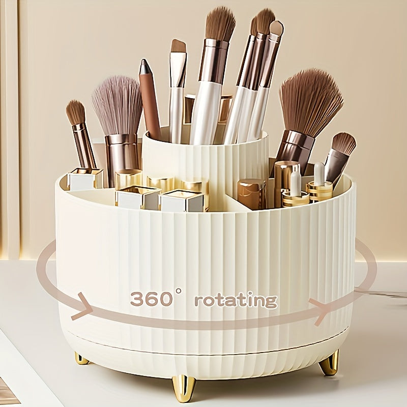 Maetiva | GlamSpin – 360° Rotating Makeup & Desk Organiser with 5 Compartments