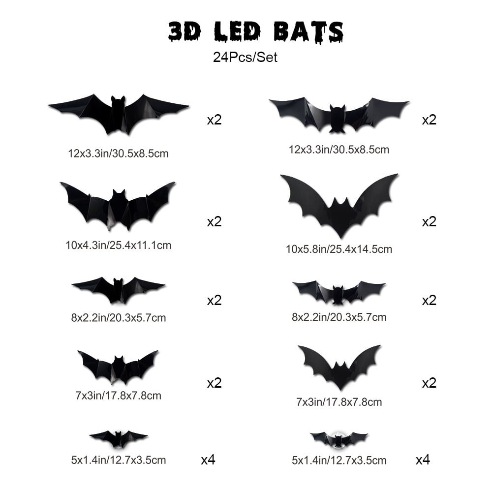 3D LED Flying Bat Wall Decor