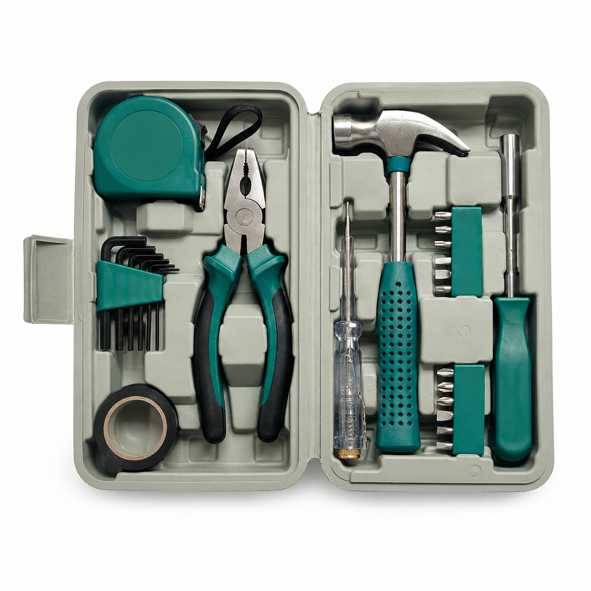 24 Piece Household Tool Set with Hammer Pliers Screwdriver Kit