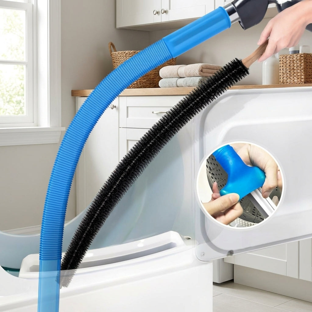 Dryer Vent Cleaner Kit — Flexible, Rotating Brush, Lint Remover, Duct Cleaning, Chimney Sweeper, Power Drill Attachment