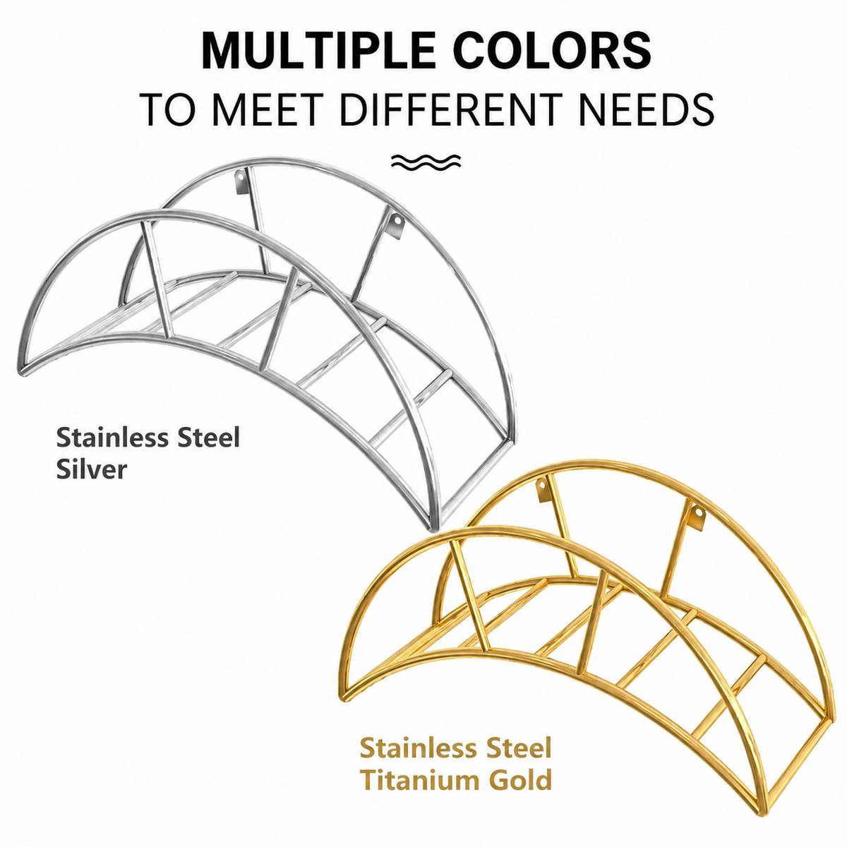 304 Stainless Steel Wall Mounted Hose Rack 15" Wide