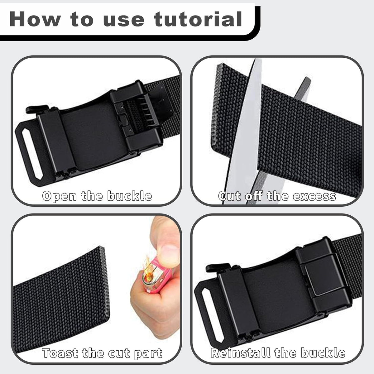 Stretch-Fit Tactical Belt – Ultra-Light Ratchet Web Belt for Outdoor, Work & EDC