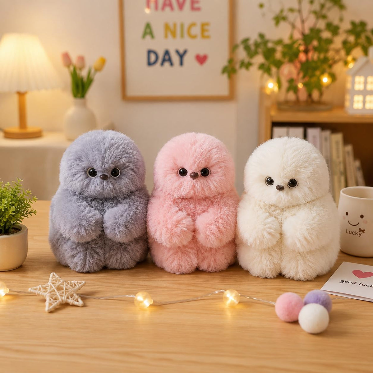 Cute AI shy Emotional companionship robot doll bag charm plush toy