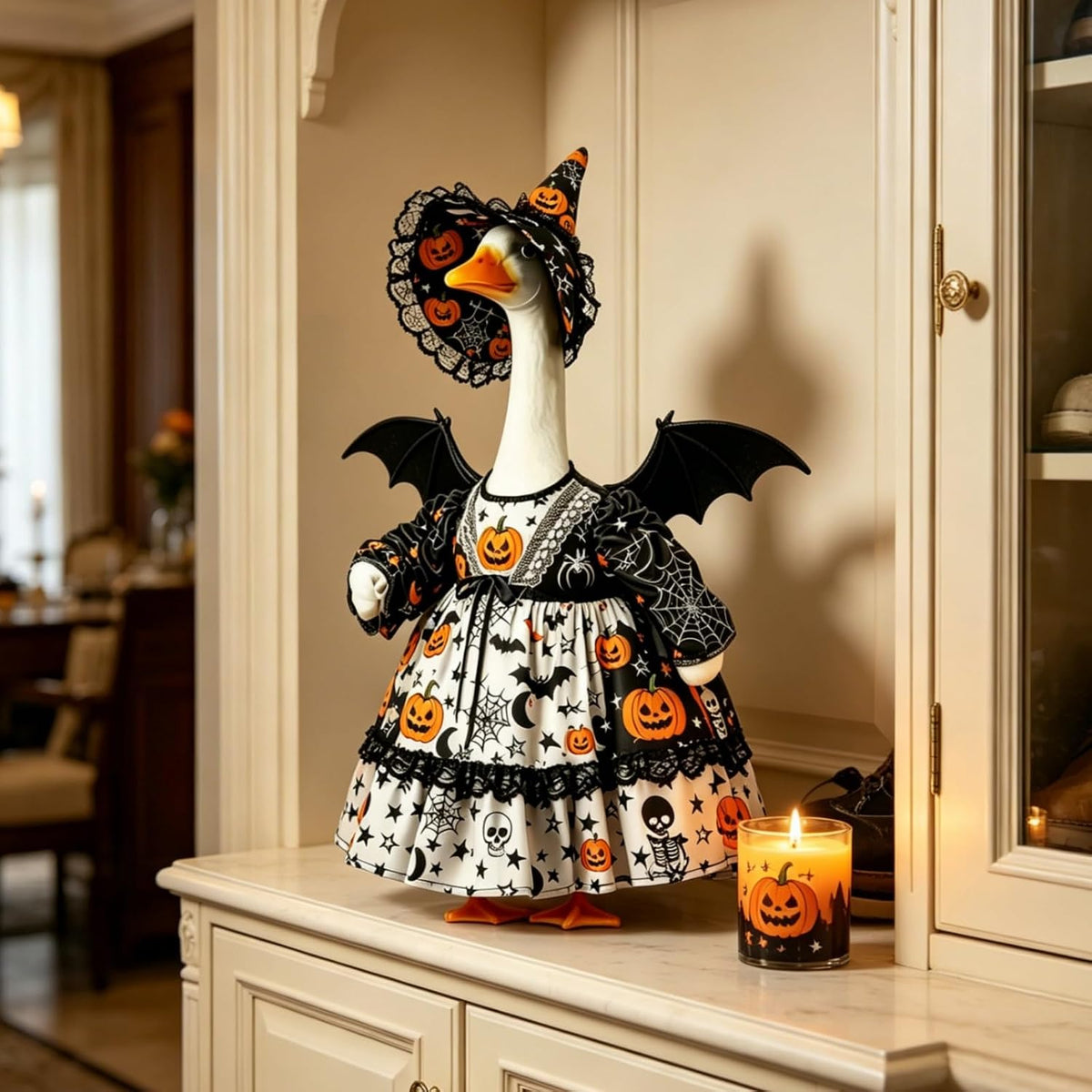 Pumpkin Wizard Porch Goose Outfit