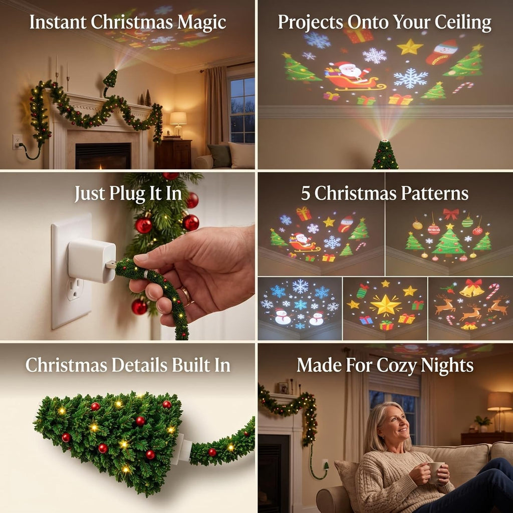 HD USB Christmas Tree Projector Light