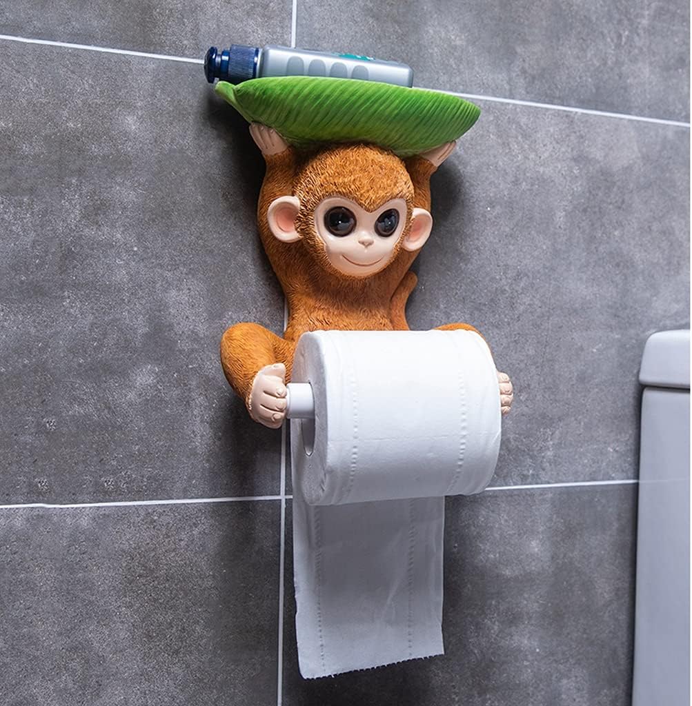 Happy Monkey Resin Toilet Paper Holder