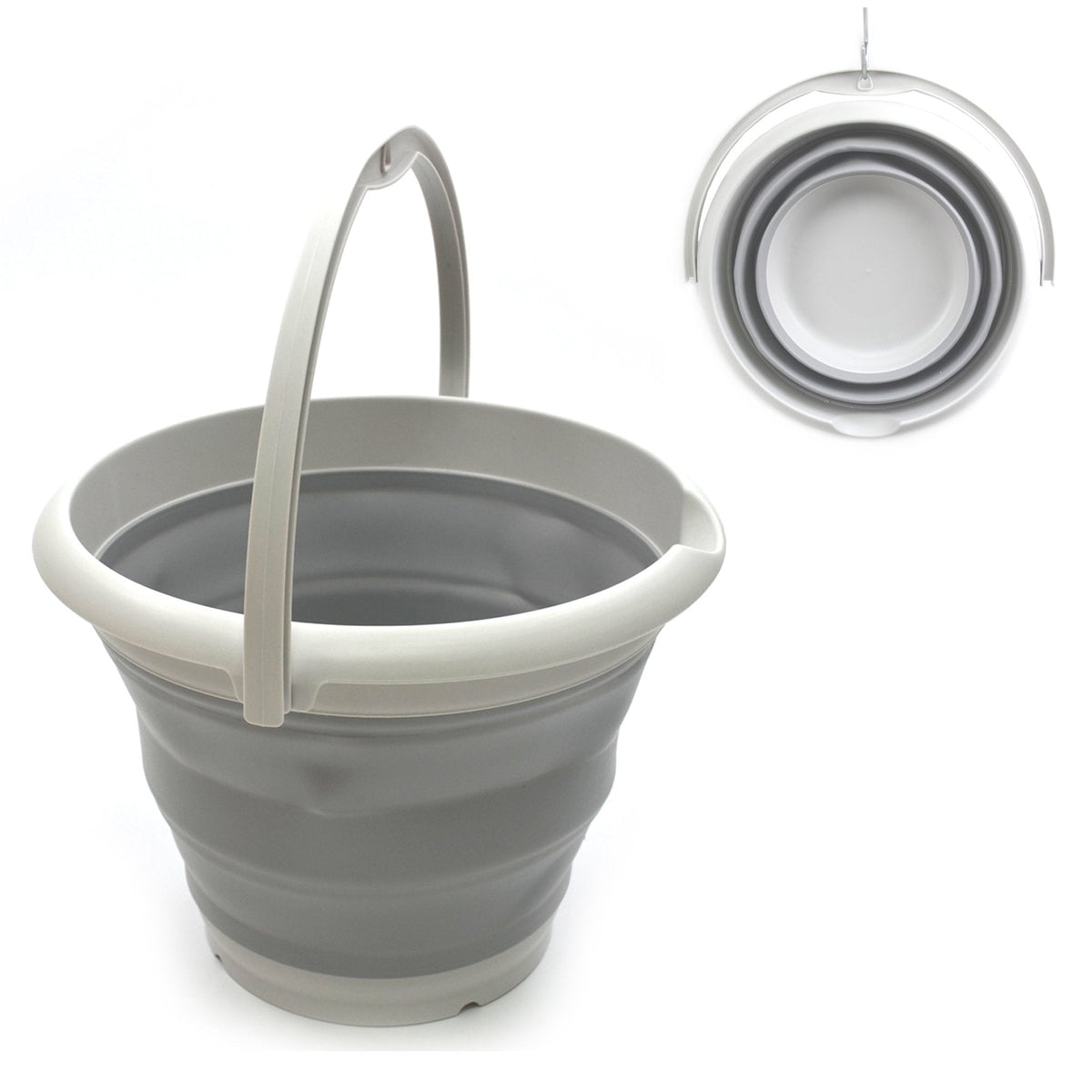 Maetiva 10L (2.6 Gallon) Collapsible Plastic Bucket - Foldable Round Tub - Portable Fishing Water Pail - Space Saving Outdoor Waterpot, Size 33cm Dia