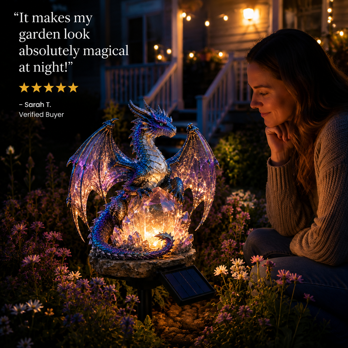 Amethyst Crystal Dragon – Solar Dragon Crystal Garden Light