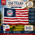250th Anniversary USA Commemorative Flag (3x5 Ft),Double-Sided Embroidered