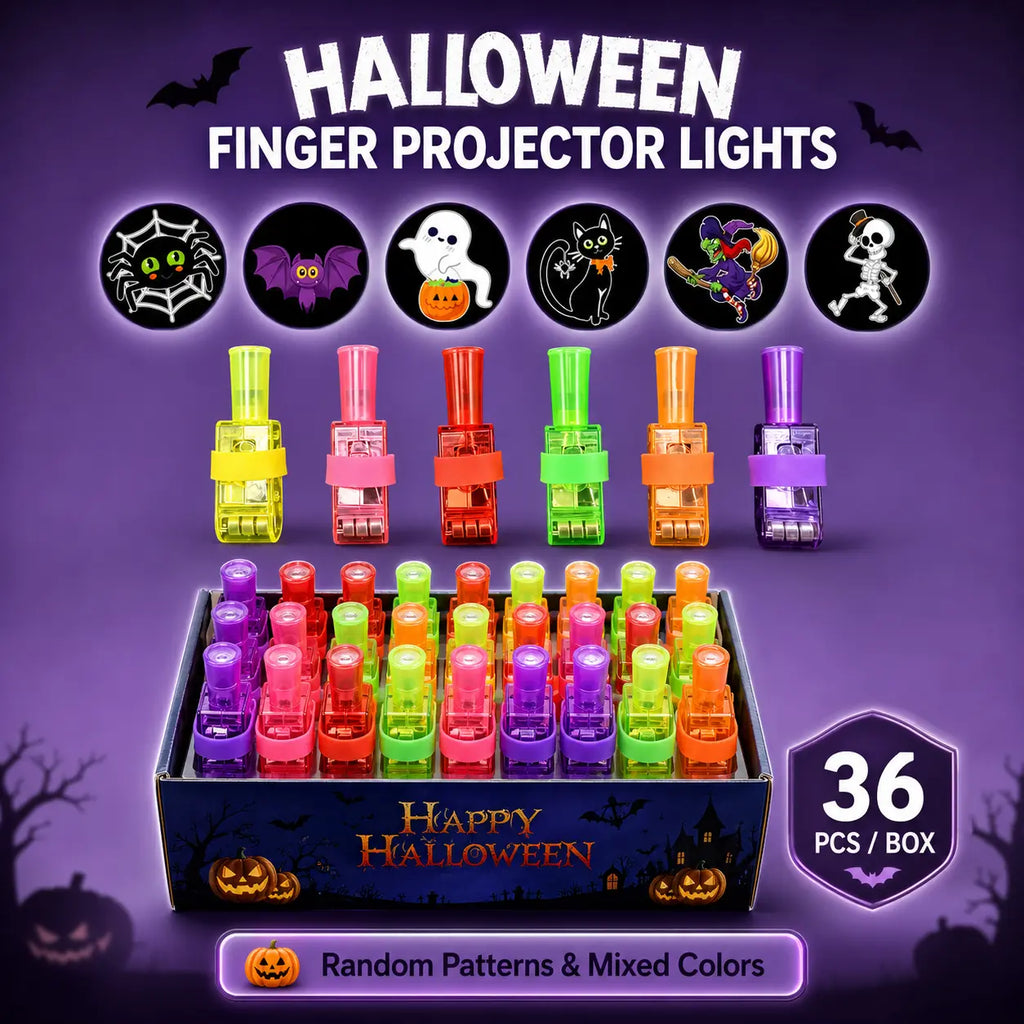 Halloween Finger Projector Rings – LED Party Favors for Kids
