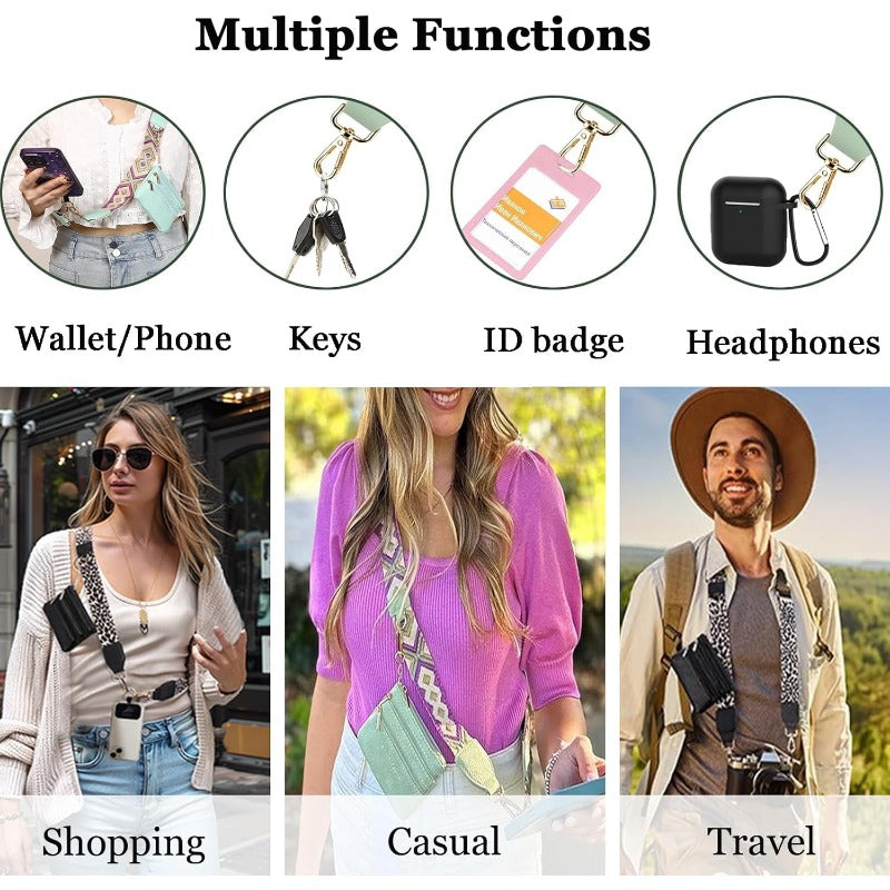 Stylish Crossbody Phone Lanyard with Detachable Mini Wallet