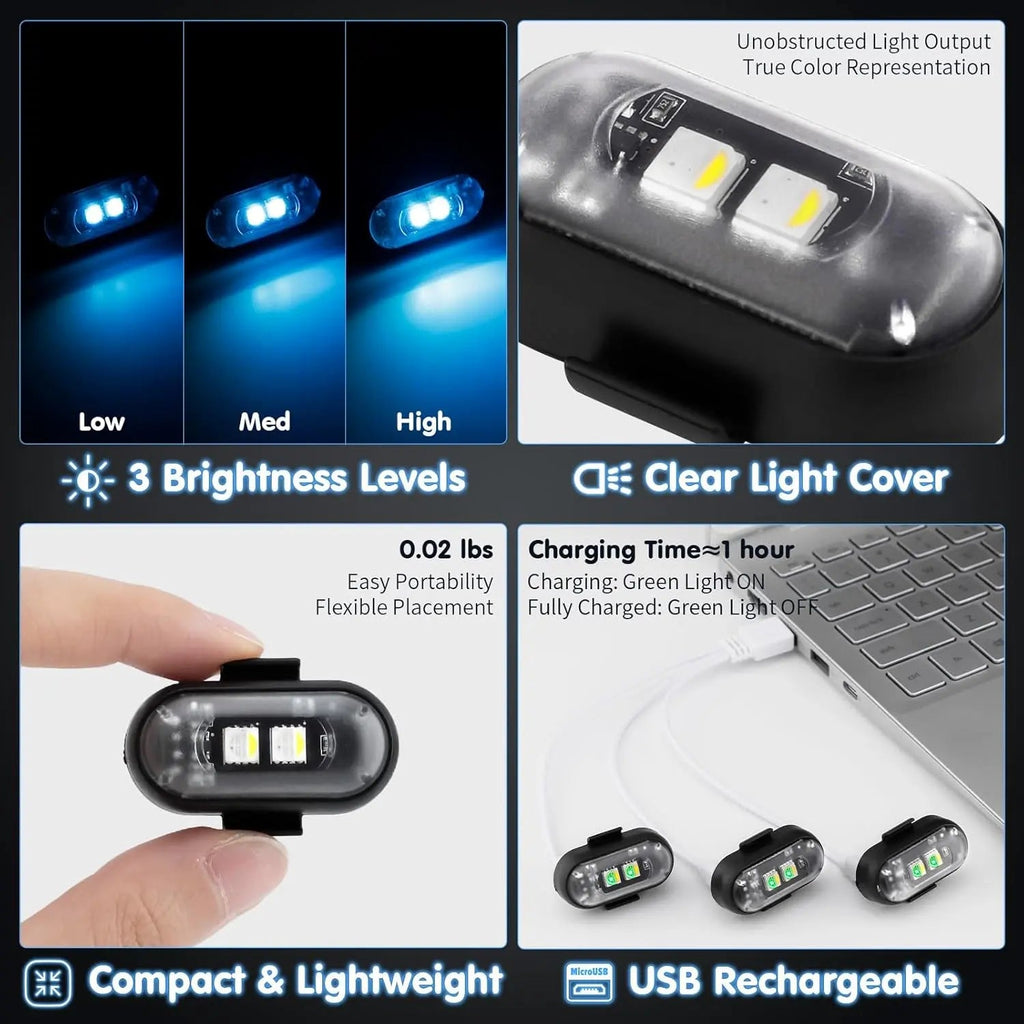 RGB LED Strobe Light — Wireless, Rechargeable, Color-Changing, Portable, DMX-Compatible, Sound-Activated