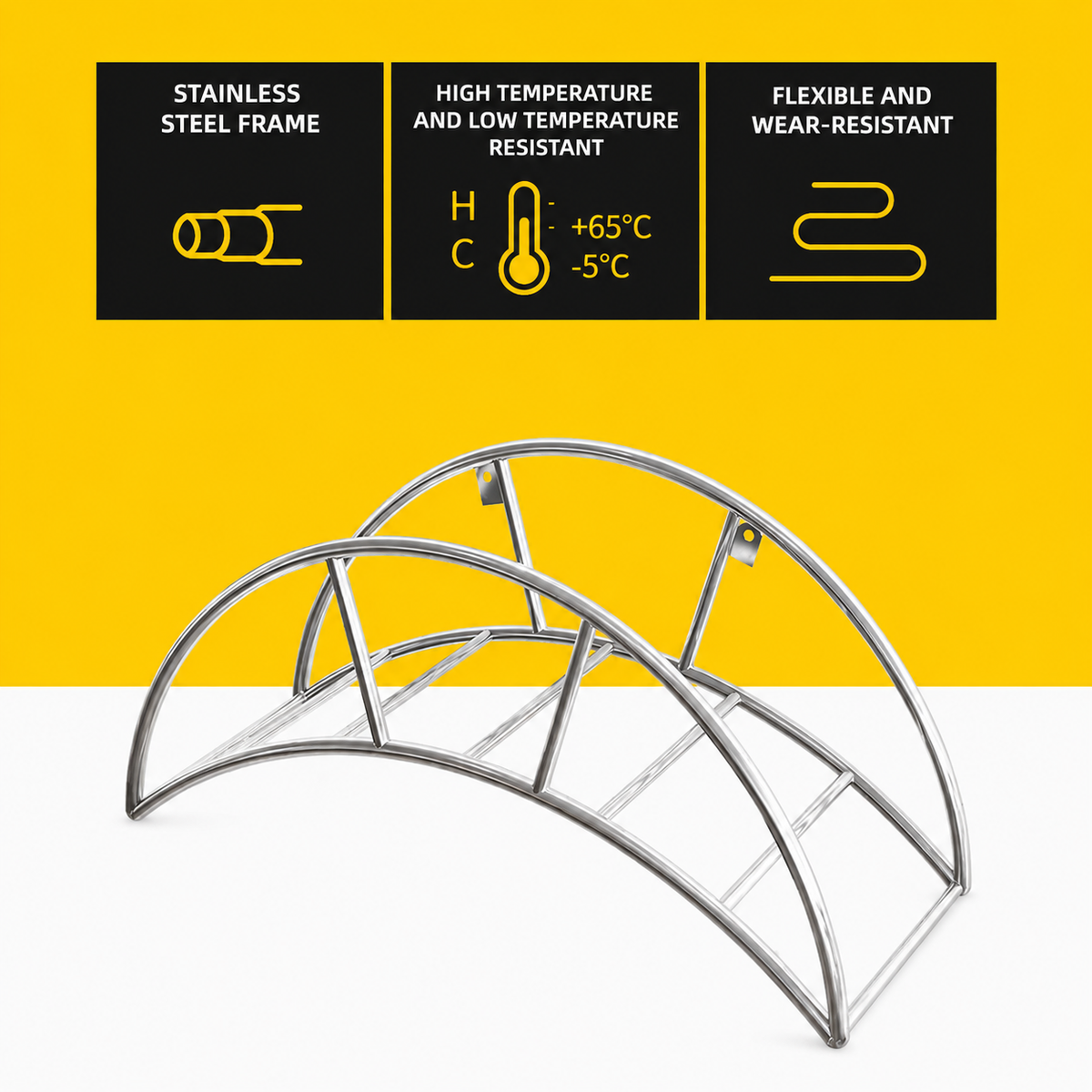 304 Stainless Steel Wall Mounted Hose Rack 15" Wide
