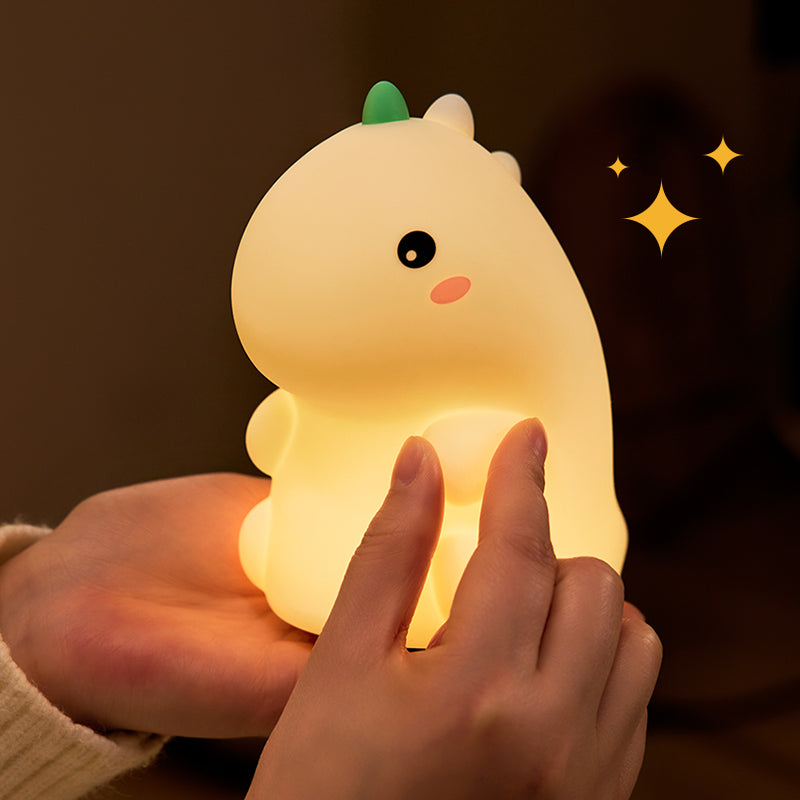 Maetiva® Squishy Cute Silicone Dinosaur LED Night Light - Perfect Gift for Kids and Girls