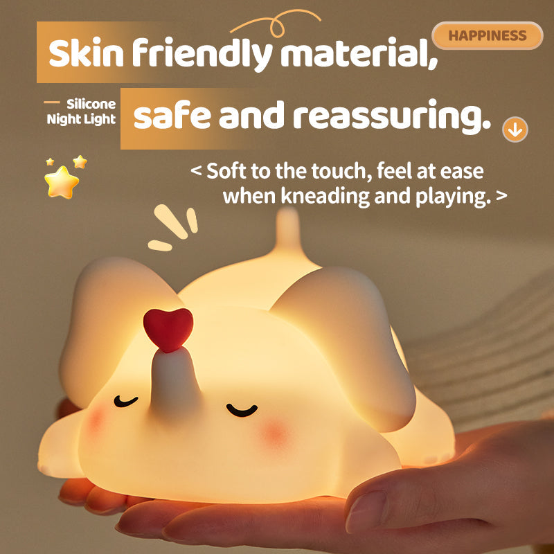 Maetiva® Squishy Silicone Love Elephant LED Night Light - Perfect Gift for Kids and Girls