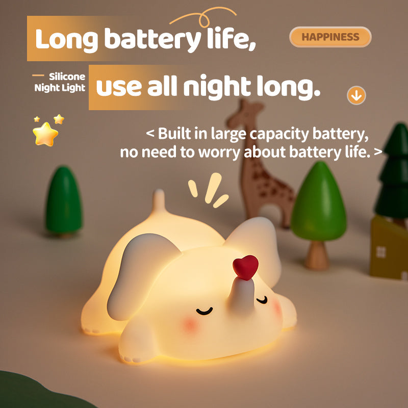 Maetiva® Squishy Silicone Love Elephant LED Night Light - Perfect Gift for Kids and Girls